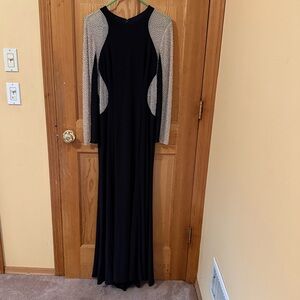 Elegant Black and Silver Evening Gown